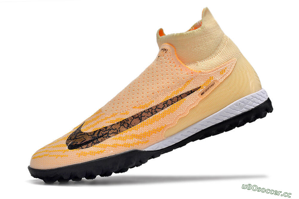 Men's Nike Phantom GX Elite DF Link TF Artificial Turf High-Tops Football Shoes - Yellow/Black/Pink 7