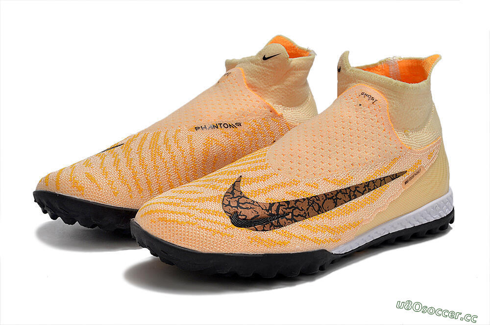 Men's Nike Phantom GX Elite DF Link TF Artificial Turf High-Tops Football Shoes - Yellow/Black/Pink 9
