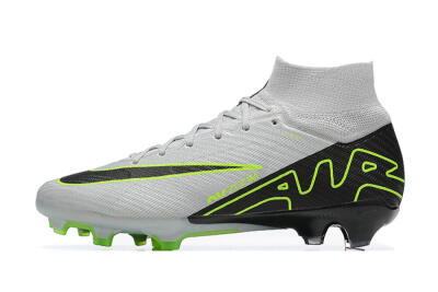 Men's Nike Air Zoom Mercurial Superfly 9 Elite FG Firm Ground High-Tops Football Boots - White/Black/Green