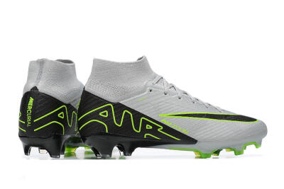 Men's Nike Air Zoom Mercurial Superfly 9 Elite FG Firm Ground High-Tops Football Boots - White/Black/Green