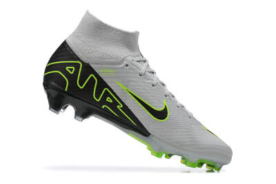 Men's Nike Air Zoom Mercurial Superfly 9 Elite FG Firm Ground High-Tops Football Boots - White/Black/Green