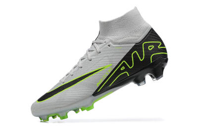 Men's Nike Air Zoom Mercurial Superfly 9 Elite FG Firm Ground High-Tops Football Boots - White/Black/Green