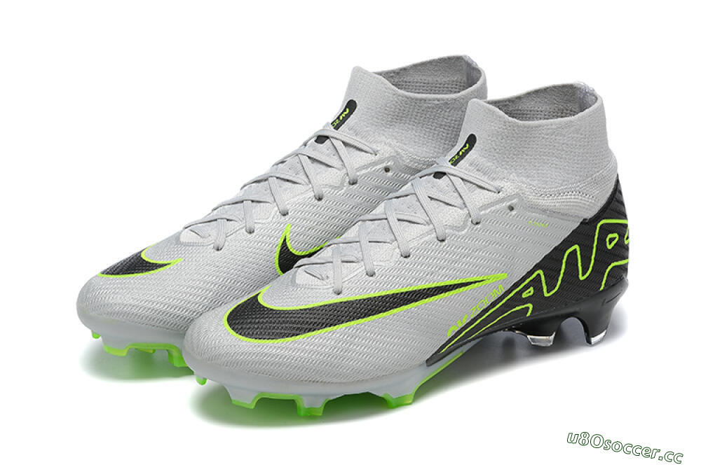 Men's Nike Air Zoom Mercurial Superfly 9 Elite FG Firm Ground High-Tops Football Boots - White/Black/Green 9