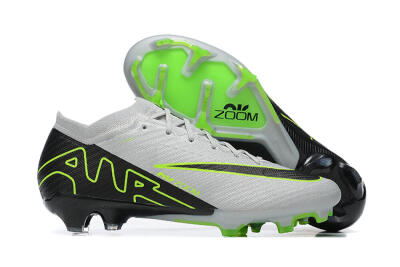 Men's Nike Air Zoom Mercurial Vapor 15 Elite FG Firm Ground Low-Tops Football Boots - White/Black/Green