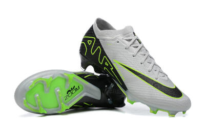 Men's Nike Air Zoom Mercurial Vapor 15 Elite FG Firm Ground Low-Tops Football Boots - White/Black/Green