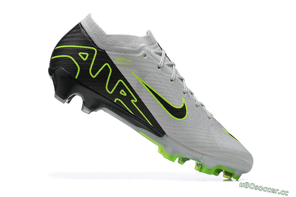 Men's Nike Air Zoom Mercurial Vapor 15 Elite FG Firm Ground Low-Tops Football Boots - White/Black/Green 6