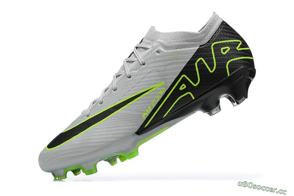 Men's Nike Air Zoom Mercurial Vapor 15 Elite FG Firm Ground Low-Tops Football Boots - White/Black/Green 7