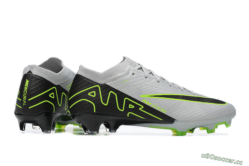 Men's Nike Air Zoom Mercurial Vapor 15 Elite FG Firm Ground Low-Tops Football Boots - White/Black/Green 8