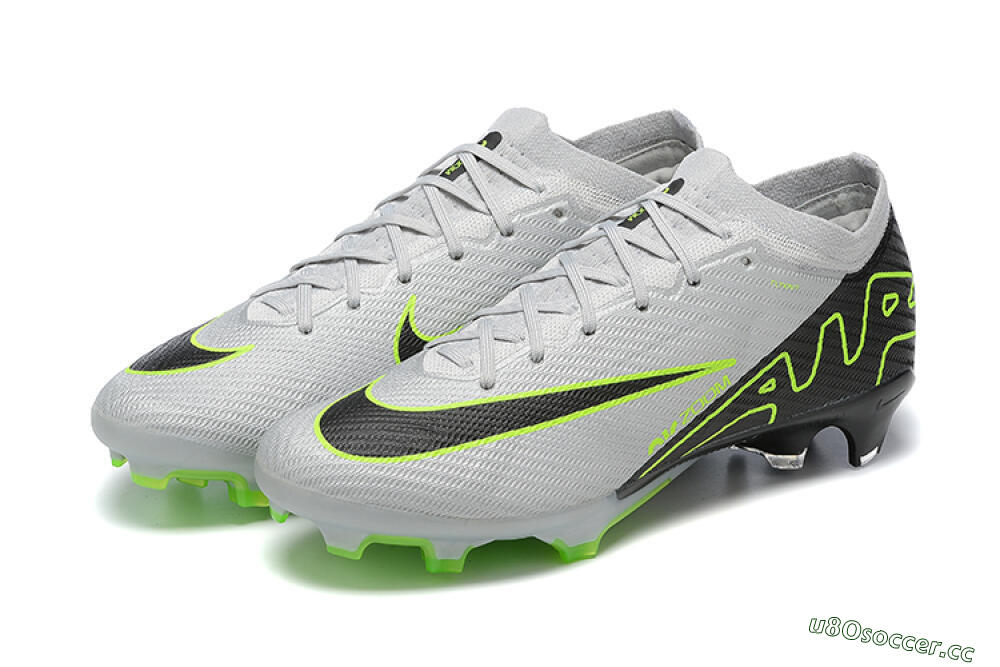 Men's Nike Air Zoom Mercurial Vapor 15 Elite FG Firm Ground Low-Tops Football Boots - White/Black/Green 9