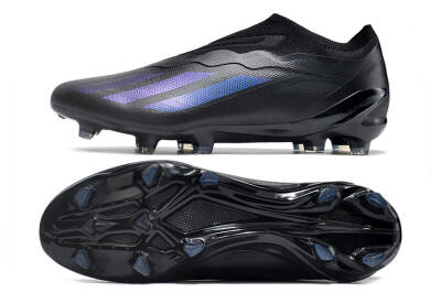 Men's Adidas X Crazyfast.1 FG Firm Ground Low-Tops Football Boots - Black/Blue