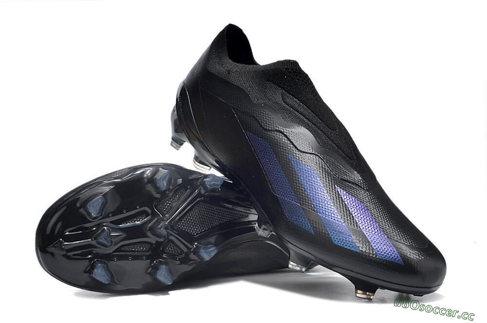 Men's Adidas X Crazyfast.1 FG Firm Ground Low-Tops Football Boots - Black/Blue 3