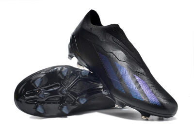 Men's Adidas X Crazyfast.1 FG Firm Ground Low-Tops Football Boots - Black/Blue