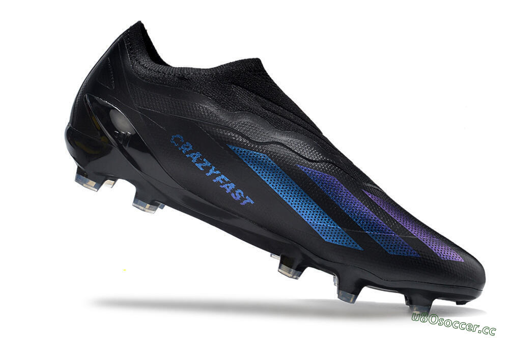 Men's Adidas X Crazyfast.1 FG Firm Ground Low-Tops Football Boots - Black/Blue 4