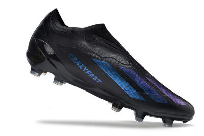 Men's Adidas X Crazyfast.1 FG Firm Ground Low-Tops Football Boots - Black/Blue