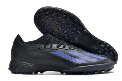 Men's Adidas X Crazyfast.1 TF Artificial Turf Low-Tops Football Shoes - Black/Blue
