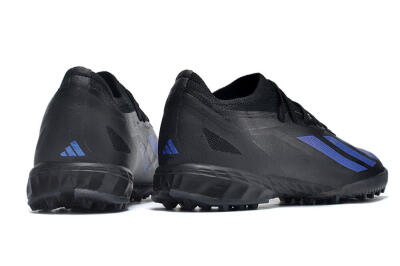 Men's Adidas X Crazyfast.1 TF Artificial Turf Low-Tops Football Shoes - Black/Blue