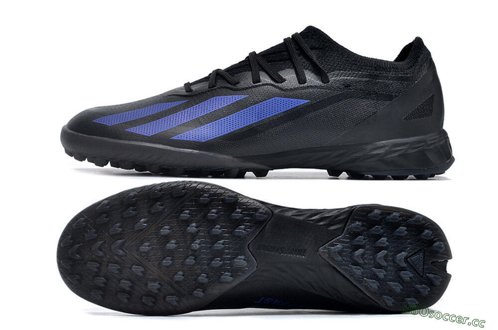 Men's Adidas X Crazyfast.1 TF Artificial Turf Low-Tops Football Shoes - Black/Blue 1