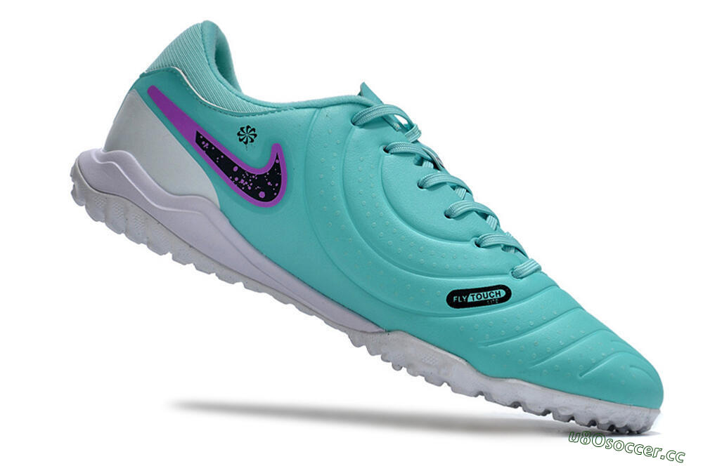 Men's Nike Tiempo Legend 10 Academy TF Artificial Turf Low-Tops Football Shoes - Blue/Purple/White 4
