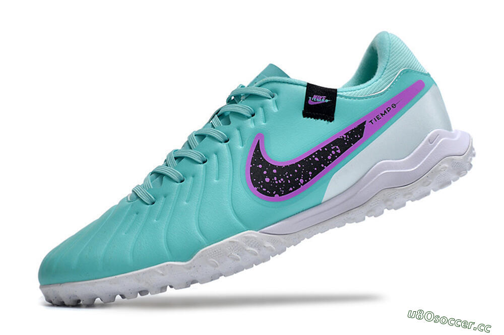 Men's Nike Tiempo Legend 10 Academy TF Artificial Turf Low-Tops Football Shoes - Blue/Purple/White 5