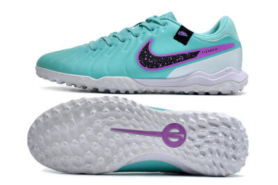 Men's Nike Tiempo Legend 10 Academy TF Artificial Turf Low-Tops Football Shoes - Blue/Purple/White
