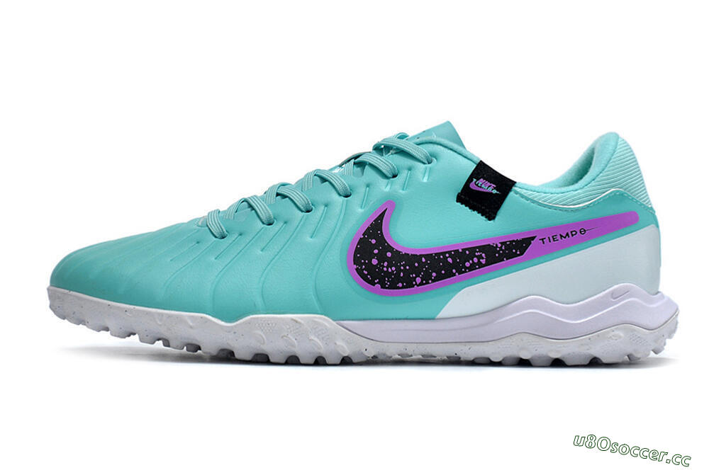 Men's Nike Tiempo Legend 10 Academy TF Artificial Turf Low-Tops Football Shoes - Blue/Purple/White 0