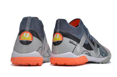 Men's Puma Future X Powercat Tokyo Match TF Artificial Turf Low-Tops Football Shoes - Grey/Silver/Orange