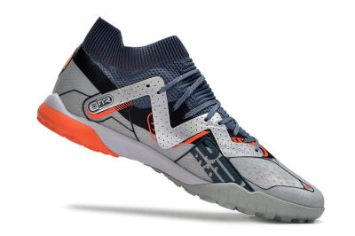 Men's Puma Future X Powercat Tokyo Match TF Artificial Turf Low-Tops Football Shoes - Grey/Silver/Orange