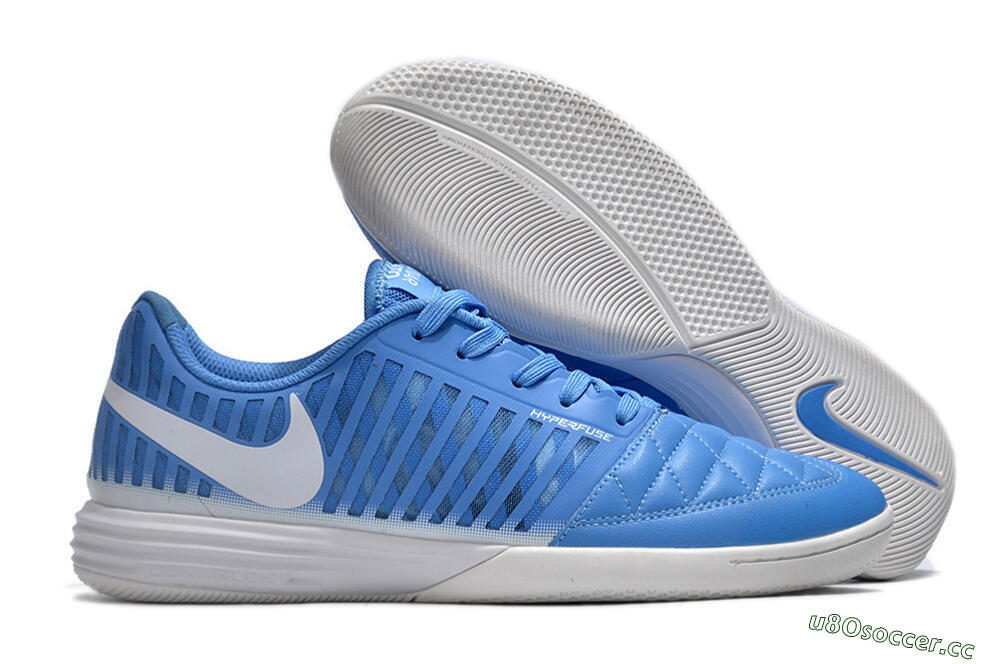 Men's Nike Lunar Gato 2 IC Indoor & Futsal Low-Tops Football Shoes - Blue/White 2