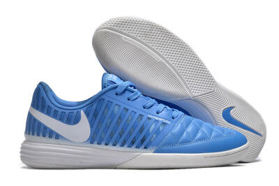 Men's Nike Lunar Gato 2 IC Indoor & Futsal Low-Tops Football Shoes - Blue/White