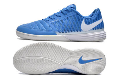Men's Nike Lunar Gato 2 IC Indoor & Futsal Low-Tops Football Shoes - Blue/White