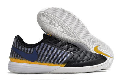 Men's Nike Lunar Gato 2 IC Indoor & Futsal Low-Tops Football Shoes - Black/White/Yellow