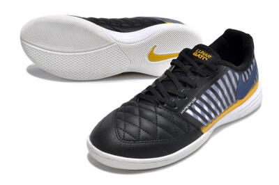 Men's Nike Lunar Gato 2 IC Indoor & Futsal Low-Tops Football Shoes - Black/White/Yellow