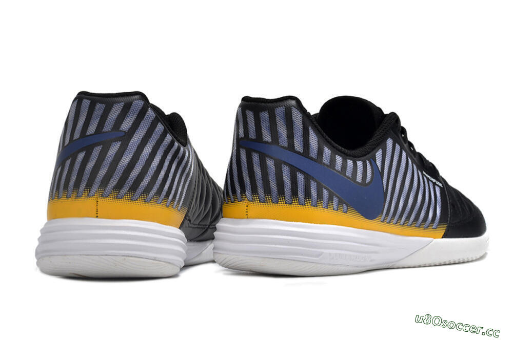 Men's Nike Lunar Gato 2 IC Indoor & Futsal Low-Tops Football Shoes - Black/White/Yellow 4