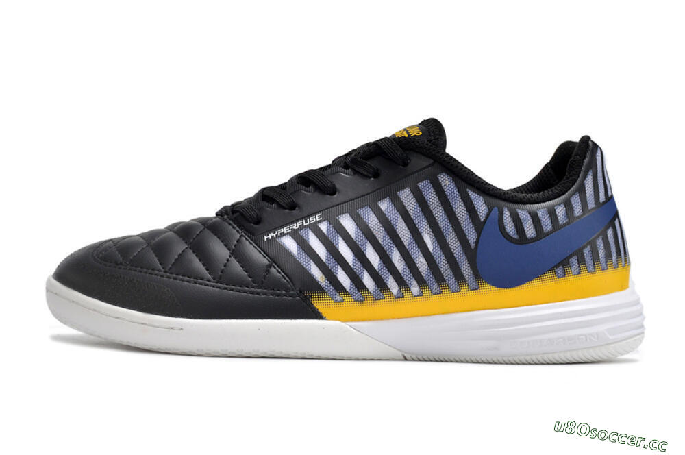 Men's Nike Lunar Gato 2 IC Indoor & Futsal Low-Tops Football Shoes - Black/White/Yellow 0