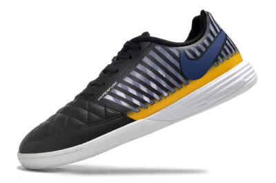 Men's Nike Lunar Gato 2 IC Indoor & Futsal Low-Tops Football Shoes - Black/White/Yellow