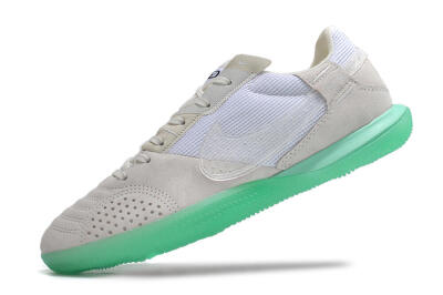 Men's Nike StreetGato IC Indoor & Futsal Low-Tops Football Shoes - Grey/White/Green