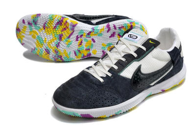 Men's Nike StreetGato IC Indoor & Futsal Low-Tops Football Shoes - Black/White