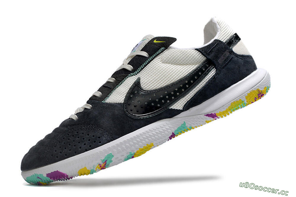Men's Nike StreetGato IC Indoor & Futsal Low-Tops Football Shoes - Black/White 6