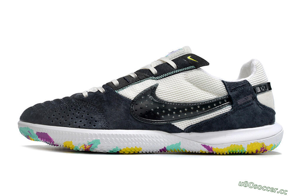 Men's Nike StreetGato IC Indoor & Futsal Low-Tops Football Shoes - Black/White 0