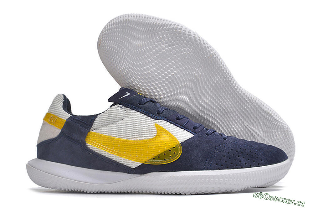 Men's Nike StreetGato IC Indoor & Futsal Low-Tops Football Shoes - Blue/Yellow/White 2