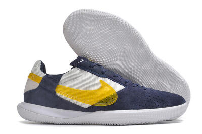 Men's Nike StreetGato IC Indoor & Futsal Low-Tops Football Shoes - Blue/Yellow/White