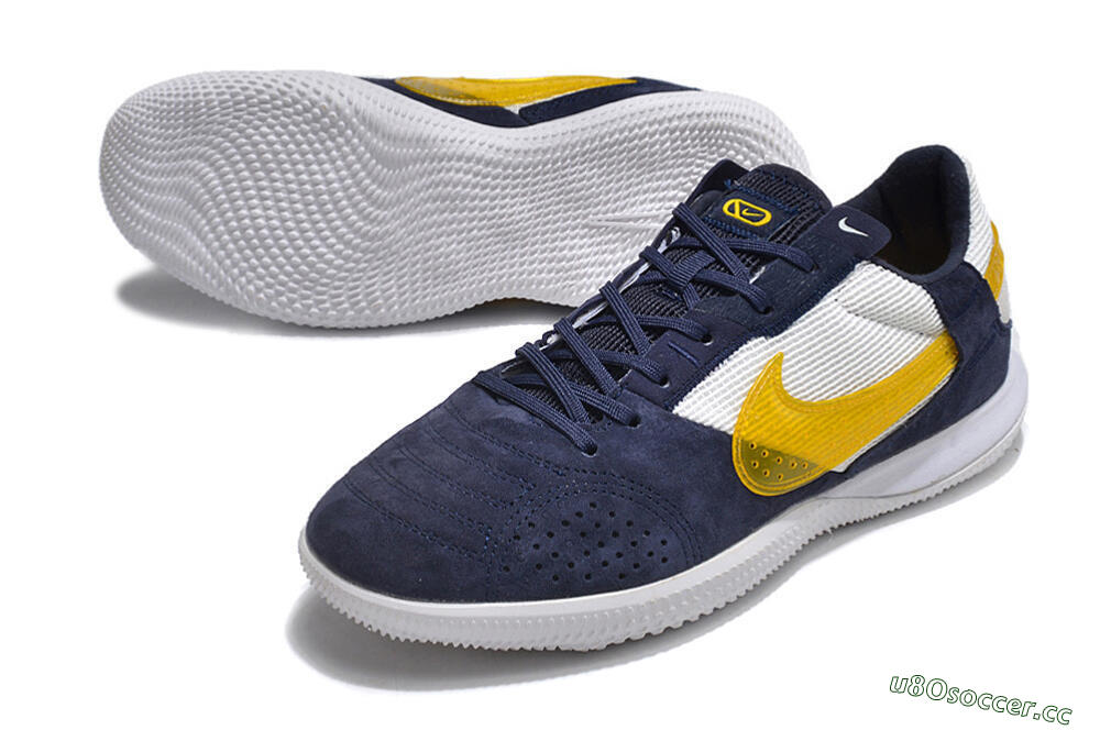 Men's Nike StreetGato IC Indoor & Futsal Low-Tops Football Shoes - Blue/Yellow/White 3