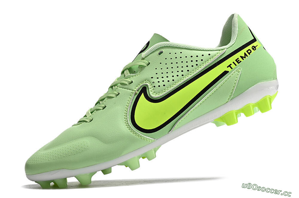 Men's Nike Tiempo Legend 9 Academy AG Artificial Grass Low-Tops Football Boots - Green/Black/Yellow 7