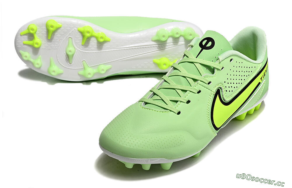 Men's Nike Tiempo Legend 9 Academy AG Artificial Grass Low-Tops Football Boots - Green/Black/Yellow 3