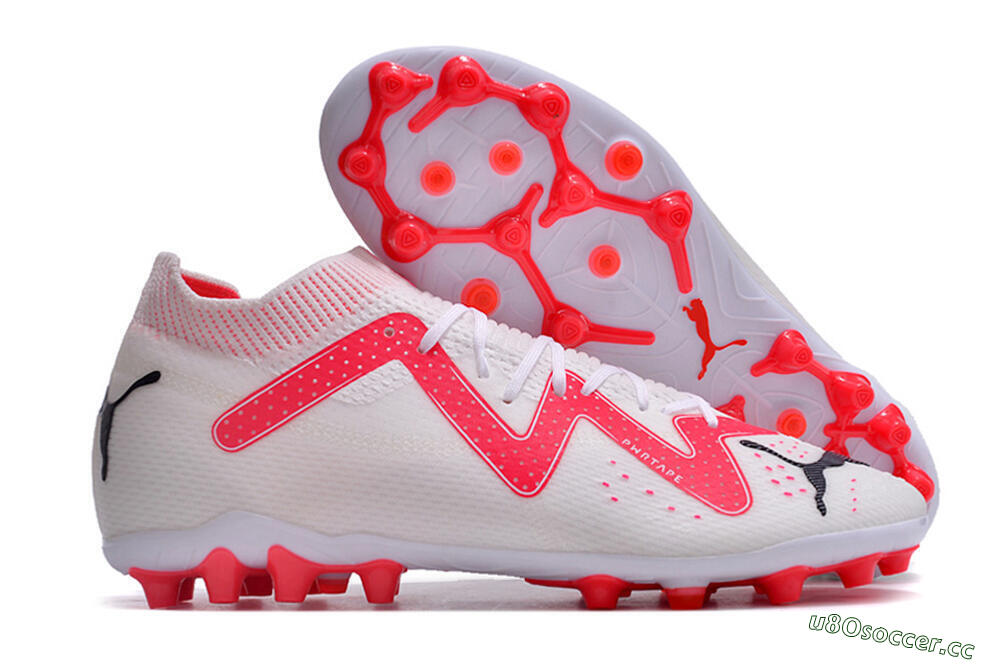 Men's Puma Future Ultimate MG Multi Ground Low-Tops Football Boots - White/Red/Black 2