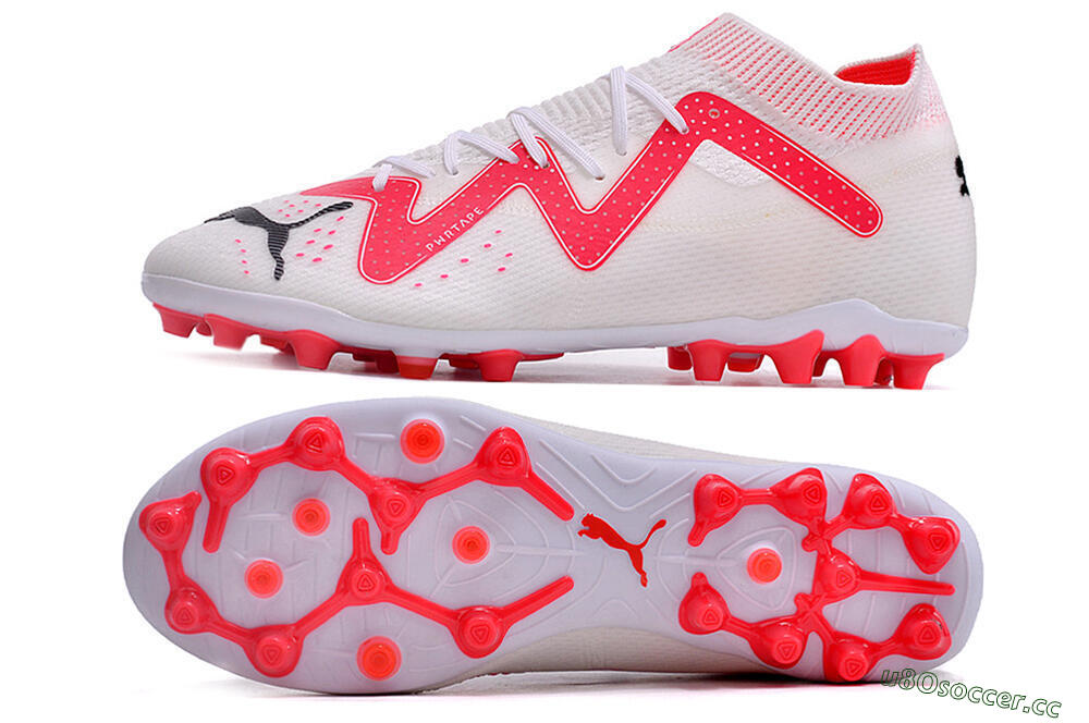 Men's Puma Future Ultimate MG Multi Ground Low-Tops Football Boots - White/Red/Black 1
