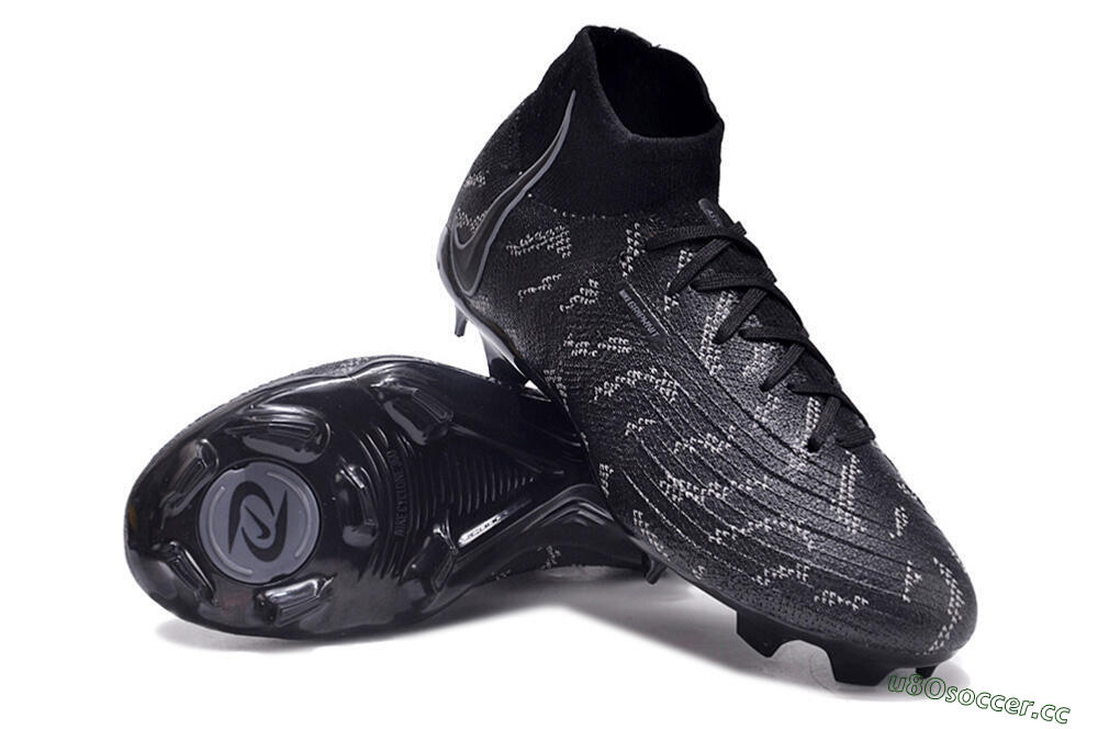 Unisex Nike Phantom Luna Elite FG Firm Ground High-Tops Football Boots - Black/Grey 3