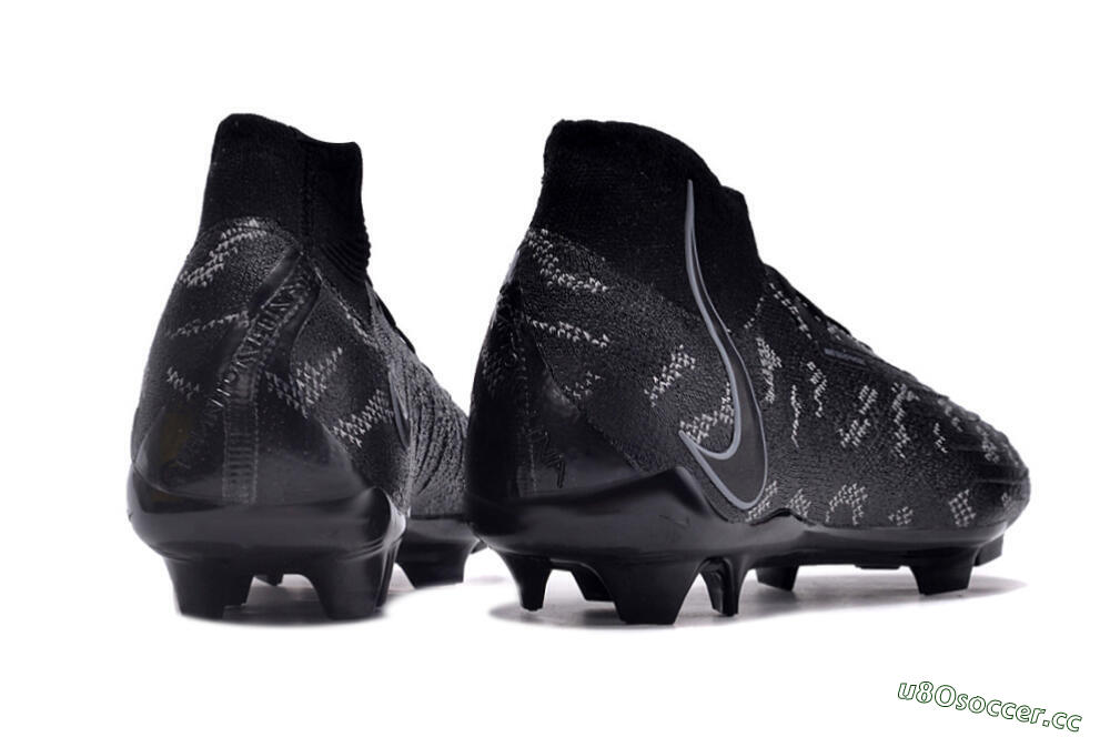 Unisex Nike Phantom Luna Elite FG Firm Ground High-Tops Football Boots - Black/Grey 6
