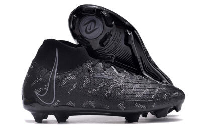 Unisex Nike Phantom Luna Elite FG Firm Ground High-Tops Football Boots - Black/Grey