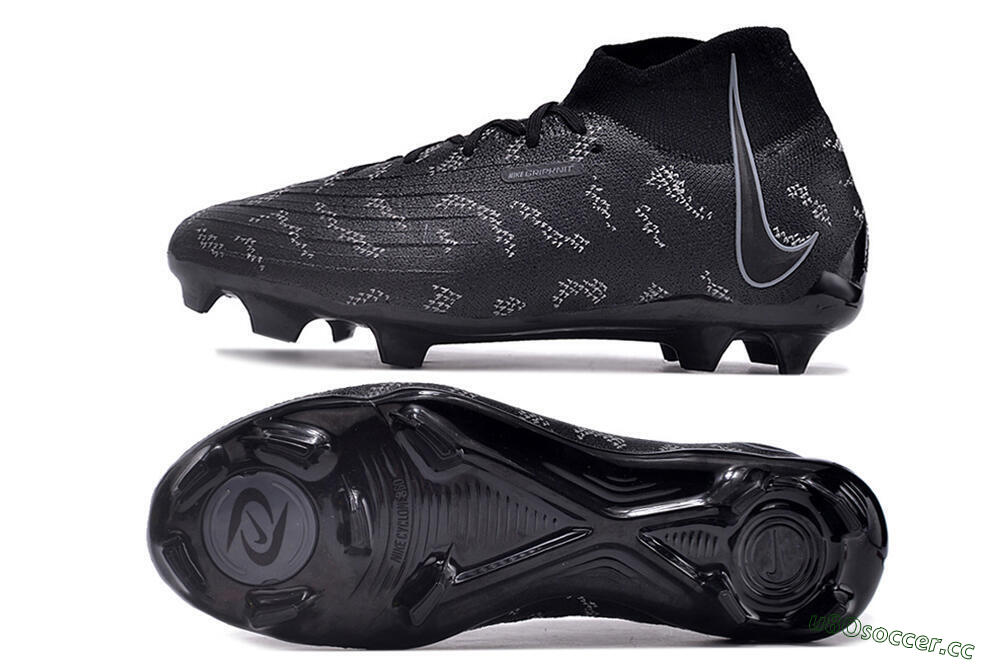 Unisex Nike Phantom Luna Elite FG Firm Ground High-Tops Football Boots - Black/Grey 1